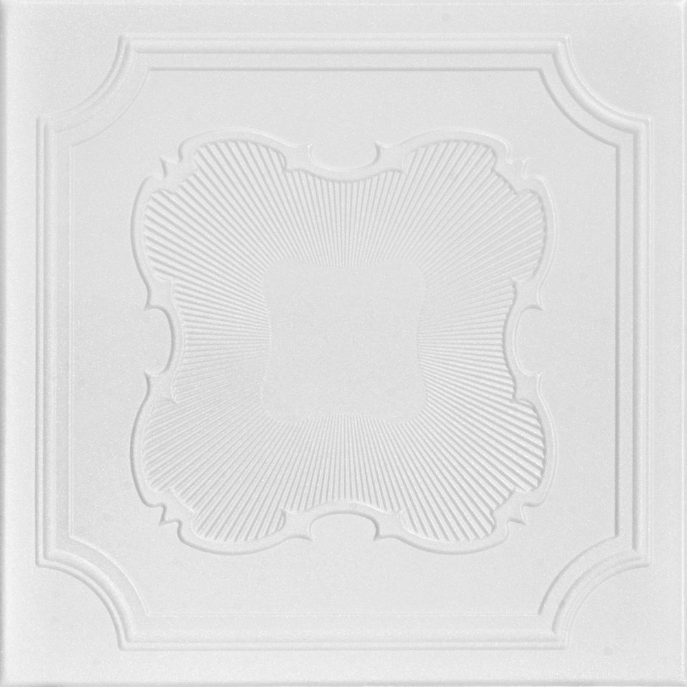 LA MAISON CEILINGS R74 Coronado Foam Glue-up Ceiling Tile (21.6 sq. ft./Case) Pack of 8 Plain White