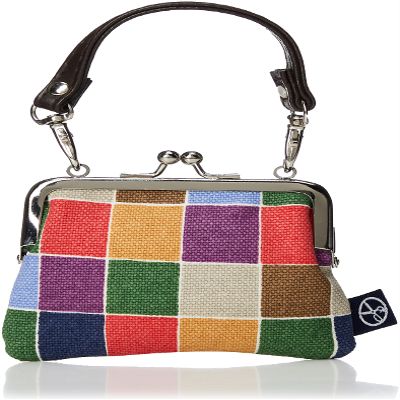 Maeda Dyeing Goshikihanpudo Kyoto Japan 2.5 Square Coin Purse, Goshiki Checkered, Dark