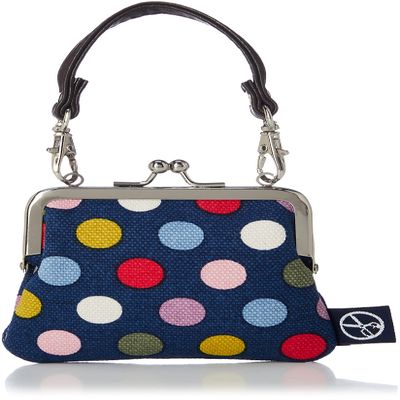 Kyoto Japan Kyoto Japan 2.5 Square Coin Purse, Five Color Dots, Navy Blue