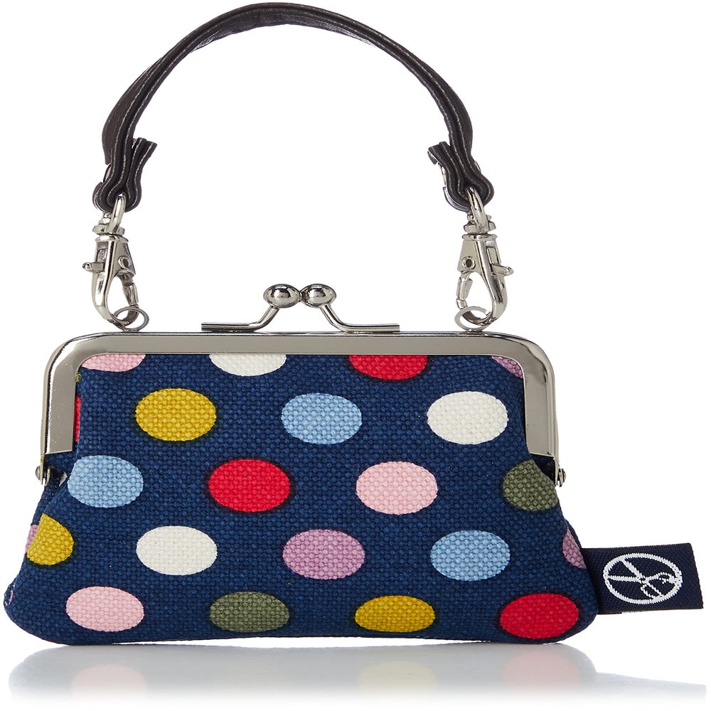 Kyoto Japan Kyoto Japan 2.5 Square Coin Purse, Five Color Dots, Navy Blue