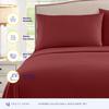 Twin Sheets - Breathable Luxury Sheets with Full Elastic & Secure Corner Straps Built In - 1800 Supreme Collection Extra Soft Deep Pocket Bedding Set, Sheet Set, Twin, Burgundy view 2