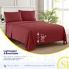 Twin Sheets - Breathable Luxury Sheets with Full Elastic & Secure Corner Straps Built In - 1800 Supreme Collection Extra Soft Deep Pocket Bedding Set, Sheet Set, Twin, Burgundy view 3