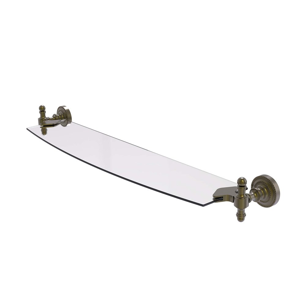 Allied Brass RD-33/24-ABR Retro Dot 24 Inch Glass Shelf, 24-Inch, Antique Brass