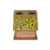 Solid Oak Recipe Box, Sunflower Design, Amish Made view 1