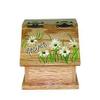 Solid Oak Recipe Box, Daisy Flower Design, Amish Made view 1