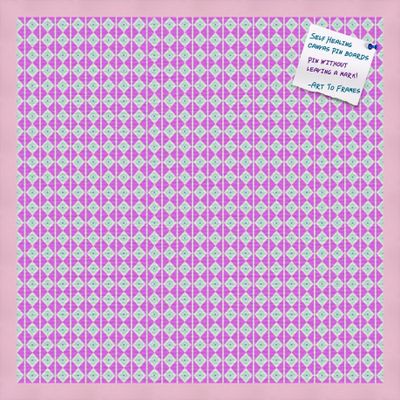 PinPix Decorative pin Cork Bulletin Board Made from Canvas, Vivid Pattern Printed at 24x24 Inches and Framed in Baby Pink Stain on Beech (PinPix-366)