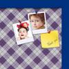 ArtToFrames 16x16 Inch Custom Cork Bulletin Board. This Argyle Purple Pin Board Comes with a Fabric Style Canvas Finish, in a Blue Stain on Beech Frame (PinPix-633-16x16_0066-81792-YBLU) view 2
