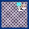 ArtToFrames 20x20 Inch Custom Cork Bulletin Board. This Argyle Purple Pin Board Comes with a Fabric Style Canvas Finish, in a Blue Stain on Beech Frame (PinPix-633-20x20_0066-81792-YBLU) view 1