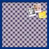 ArtToFrames 24x24 Inch Custom Cork Bulletin Board. This Argyle Purple Pin Board Comes with a Fabric Style Canvas Finish, in a Blue Stain on Beech Frame (PinPix-633-24x24_0066-81792-YBLU) view 1