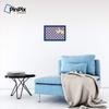 ArtToFrames 18x12 Inch Custom Cork Bulletin Board. This Argyle Purple Pin Board Comes with a Fabric Style Canvas Finish, in a Blue Stain on Beech Frame (PinPix-633-18x12_0066-81792-YBLU) view 3