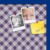 ArtToFrames 24x16 Inch Custom Cork Bulletin Board. This Argyle Purple Pin Board Comes with a Fabric Style Canvas Finish, in a Blue Stain on Beech Frame (PinPix-633-24x16_0066-81792-YBLU) view 2