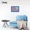 ArtToFrames 24x16 Inch Custom Cork Bulletin Board. This Argyle Purple Pin Board Comes with a Fabric Style Canvas Finish, in a Blue Stain on Beech Frame (PinPix-633-24x16_0066-81792-YBLU) view 3