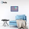 ArtToFrames 24x16 Inch Custom Cork Bulletin Board. This Argyle Purple Pin Board Comes with a Fabric Style Canvas Finish, in a Blue Stain on Beech Frame (PinPix-633-24x16_0066-81792-YBLU) view 4