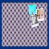 ArtToFrames 30x20 Inch Custom Cork Bulletin Board. This Argyle Purple Pin Board Comes with a Fabric Style Canvas Finish, in a Blue Stain on Beech Frame (PinPix-633-30x20_0066-81792-YBLU) view 1