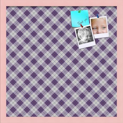 ArtToFrames 20x20 Inch Custom Cork Bulletin Board. This Argyle Purple Pin Board Comes with a Fabric Style Canvas Finish, in a Baby Pink on Beech Frame (PinPix-633-20x20_0066-81792-YPNK)