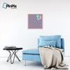 ArtToFrames 20x20 Inch Custom Cork Bulletin Board. This Argyle Purple Pin Board Comes with a Fabric Style Canvas Finish, in a Baby Pink on Beech Frame (PinPix-633-20x20_0066-81792-YPNK) view 4
