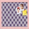 ArtToFrames 18x12 Inch Custom Cork Bulletin Board. This Argyle Purple Pin Board Comes with a Fabric Style Canvas Finish, in a Baby Pink on Beech Frame (PinPix-633-18x12_0066-81792-YPNK) view 1