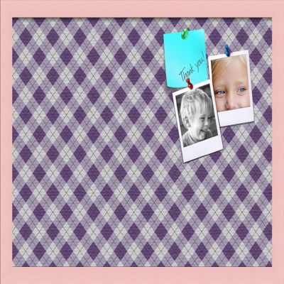 ArtToFrames 24x16 Inch Custom Cork Bulletin Board. This Argyle Purple Pin Board Comes with a Fabric Style Canvas Finish, in a Baby Pink on Beech Frame (PinPix-633-24x16_0066-81792-YPNK)