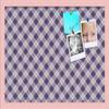 ArtToFrames 24x16 Inch Custom Cork Bulletin Board. This Argyle Purple Pin Board Comes with a Fabric Style Canvas Finish, in a Baby Pink on Beech Frame (PinPix-633-24x16_0066-81792-YPNK) view 1