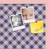 ArtToFrames 24x16 Inch Custom Cork Bulletin Board. This Argyle Purple Pin Board Comes with a Fabric Style Canvas Finish, in a Baby Pink on Beech Frame (PinPix-633-24x16_0066-81792-YPNK) view 2