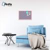 ArtToFrames 24x16 Inch Custom Cork Bulletin Board. This Argyle Purple Pin Board Comes with a Fabric Style Canvas Finish, in a Baby Pink on Beech Frame (PinPix-633-24x16_0066-81792-YPNK) view 3