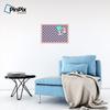 ArtToFrames 24x16 Inch Custom Cork Bulletin Board. This Argyle Purple Pin Board Comes with a Fabric Style Canvas Finish, in a Baby Pink on Beech Frame (PinPix-633-24x16_0066-81792-YPNK) view 4