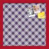 ArtToFrames 16x16 Inch Custom Cork Bulletin Board. This Argyle Purple Pin Board Comes with a Fabric Style Canvas Finish, in a Red Stain on Beech Frame (PinPix-633-16x16_0066-81792-YRED) view 1