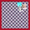ArtToFrames 20x20 Inch Custom Cork Bulletin Board. This Argyle Purple Pin Board Comes with a Fabric Style Canvas Finish, in a Red Stain on Beech Frame (PinPix-633-20x20_0066-81792-YRED) view 1