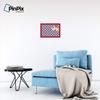 ArtToFrames 18x12 Inch Custom Cork Bulletin Board. This Argyle Purple Pin Board Comes with a Fabric Style Canvas Finish, in a Red Stain on Beech Frame (PinPix-633-18x12_0066-81792-YRED) view 3