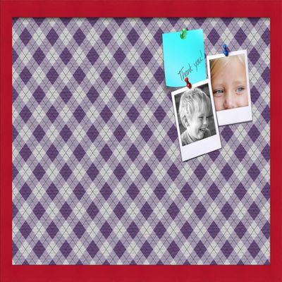 ArtToFrames 24x16 Inch Custom Cork Bulletin Board. This Argyle Purple Pin Board Comes with a Fabric Style Canvas Finish, in a Red Stain on Beech Frame (PinPix-633-24x16_0066-81792-YRED)