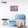 ArtToFrames 24x16 Inch Custom Cork Bulletin Board. This Argyle Purple Pin Board Comes with a Fabric Style Canvas Finish, in a Red Stain on Beech Frame (PinPix-633-24x16_0066-81792-YRED) view 3