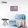 ArtToFrames 24x16 Inch Custom Cork Bulletin Board. This Argyle Purple Pin Board Comes with a Fabric Style Canvas Finish, in a Red Stain on Beech Frame (PinPix-633-24x16_0066-81792-YRED) view 4