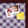 ArtToFrames 16x16 Inch Custom Cork Bulletin Board. This Argyle Purple Pin Board Comes with a Fabric Style Canvas Finish, in a Mahogany Frame (PinPix-633-16x16_FRBW26039) view 2