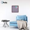 ArtToFrames 20x20 Inch Custom Cork Bulletin Board. This Argyle Purple Pin Board Comes with a Fabric Style Canvas Finish, in a Mahogany Frame (PinPix-633-20x20_FRBW26039) view 3