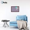 ArtToFrames 24x16 Inch Custom Cork Bulletin Board. This Argyle Purple Pin Board Comes with a Fabric Style Canvas Finish, in a Mahogany Frame (PinPix-633-24x16_FRBW26039) view 3