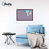 ArtToFrames 30x20 Inch Custom Cork Bulletin Board. This Argyle Purple Pin Board Comes with a Fabric Style Canvas Finish, in a Mahogany Frame (PinPix-633-30x20_FRBW26039) view 3