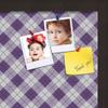 ArtToFrames 16x16 Inch Custom Cork Bulletin Board. This Argyle Purple Pin Board Comes with a Fabric Style Canvas Finish, in a Coffee Frame (PinPix-633-16x16_FRBW26061) view 2