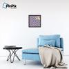 ArtToFrames 16x16 Inch Custom Cork Bulletin Board. This Argyle Purple Pin Board Comes with a Fabric Style Canvas Finish, in a Coffee Frame (PinPix-633-16x16_FRBW26061) view 4
