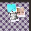ArtToFrames 24x24 Inch Custom Cork Bulletin Board. This Argyle Purple Pin Board Comes with a Fabric Style Canvas Finish, in a Coffee Frame (PinPix-633-24x24_FRBW26061) view 2