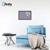 ArtToFrames 24x16 Inch Custom Cork Bulletin Board. This Argyle Purple Pin Board Comes with a Fabric Style Canvas Finish, in a Coffee Frame (PinPix-633-24x16_FRBW26061) view 4