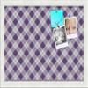 PinPix 18x12 Custom Cork Bulletin Board Argyle Purple Poster Board with a Canvas Style Photo Board, Framed in Satin White Frame (PinPix-633) view 1