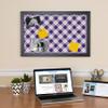 PinPix 20x20 Custom Cork Bulletin Board Argyle Purple Poster Board with a Canvas Style Photo Board, Framed in Satin Black (PinPix-633) view 2
