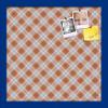 ArtToFrames 16x16 Inch Custom Cork Bulletin Board. This Argyle Burnt Orange Pin Board Comes with a Fabric Style Canvas Finish, in a Blue Stain on Beech Frame (PinPix-634-16x16_0066-81792-YBLU) view 1