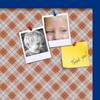 ArtToFrames 24x24 Inch Custom Cork Bulletin Board. This Argyle Burnt Orange Pin Board Comes with a Fabric Style Canvas Finish, in a Blue Stain on Beech Frame (PinPix-634-24x24_0066-81792-YBLU) view 2