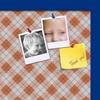 ArtToFrames 18x12 Inch Custom Cork Bulletin Board. This Argyle Burnt Orange Pin Board Comes with a Fabric Style Canvas Finish, in a Blue Stain on Beech Frame (PinPix-634-18x12_0066-81792-YBLU) view 2