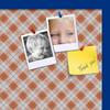 ArtToFrames 24x16 Inch Custom Cork Bulletin Board. This Argyle Burnt Orange Pin Board Comes with a Fabric Style Canvas Finish, in a Blue Stain on Beech Frame (PinPix-634-24x16_0066-81792-YBLU) view 2