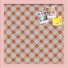 ArtToFrames 16x16 Inch Custom Cork Bulletin Board. This Argyle Burnt Orange Pin Board Comes with a Fabric Style Canvas Finish, in a Baby Pink on Beech Frame (PinPix-634-16x16_0066-81792-YPNK) view 1