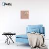 ArtToFrames 16x16 Inch Custom Cork Bulletin Board. This Argyle Burnt Orange Pin Board Comes with a Fabric Style Canvas Finish, in a Baby Pink on Beech Frame (PinPix-634-16x16_0066-81792-YPNK) view 3