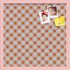 ArtToFrames 20x20 Inch Custom Cork Bulletin Board. This Argyle Burnt Orange Pin Board Comes with a Fabric Style Canvas Finish, in a Baby Pink on Beech Frame (PinPix-634-20x20_0066-81792-YPNK) view 1