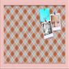 ArtToFrames 18x12 Inch Custom Cork Bulletin Board. This Argyle Burnt Orange Pin Board Comes with a Fabric Style Canvas Finish, in a Baby Pink on Beech Frame (PinPix-634-18x12_0066-81792-YPNK) view 1